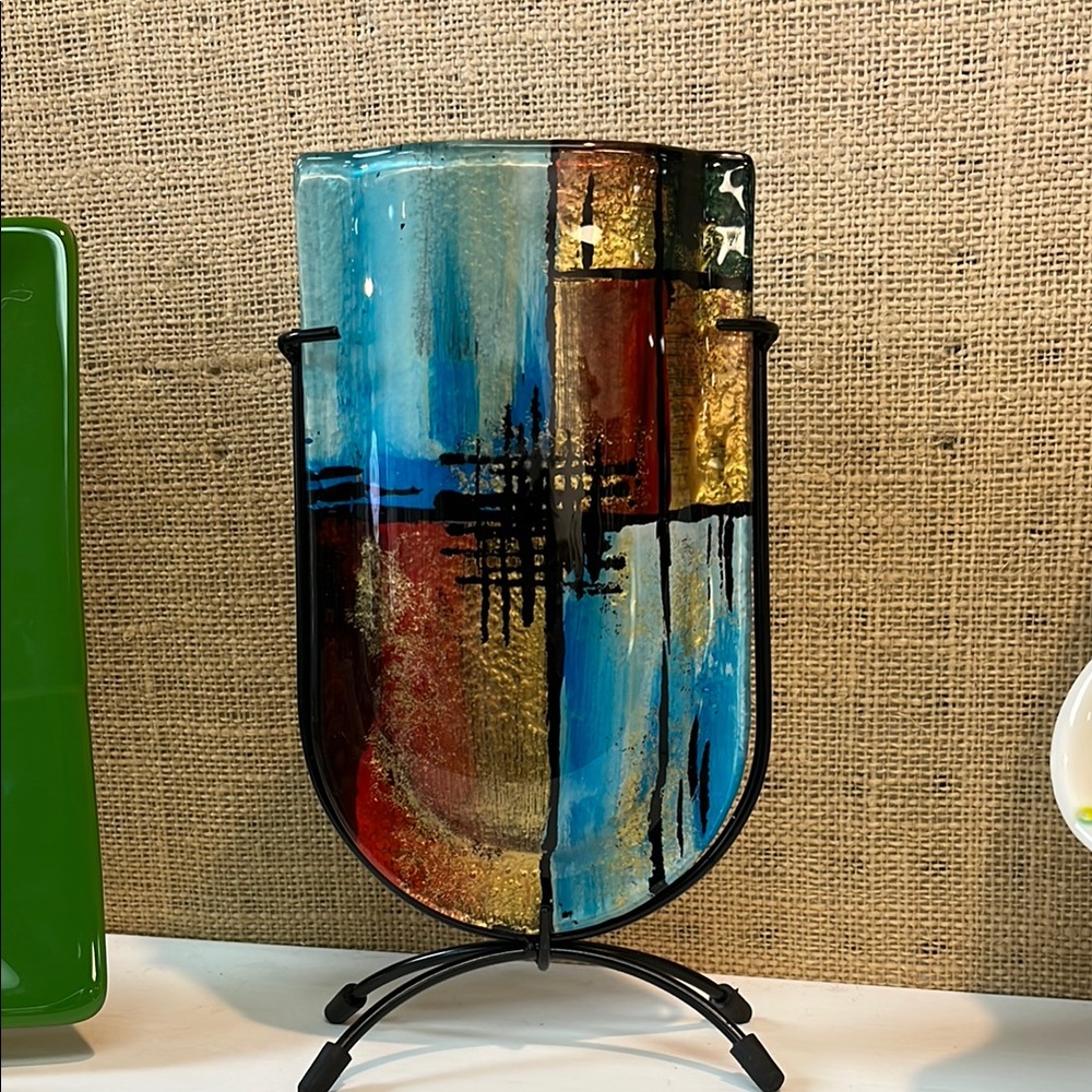 Jasmine Abstract Multicolor Glass Vase